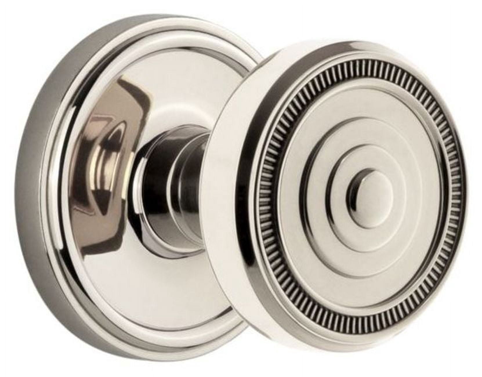 Grandeur 814346 Georgetown Solid Brass Rose Privacy Knob Set - Nickel