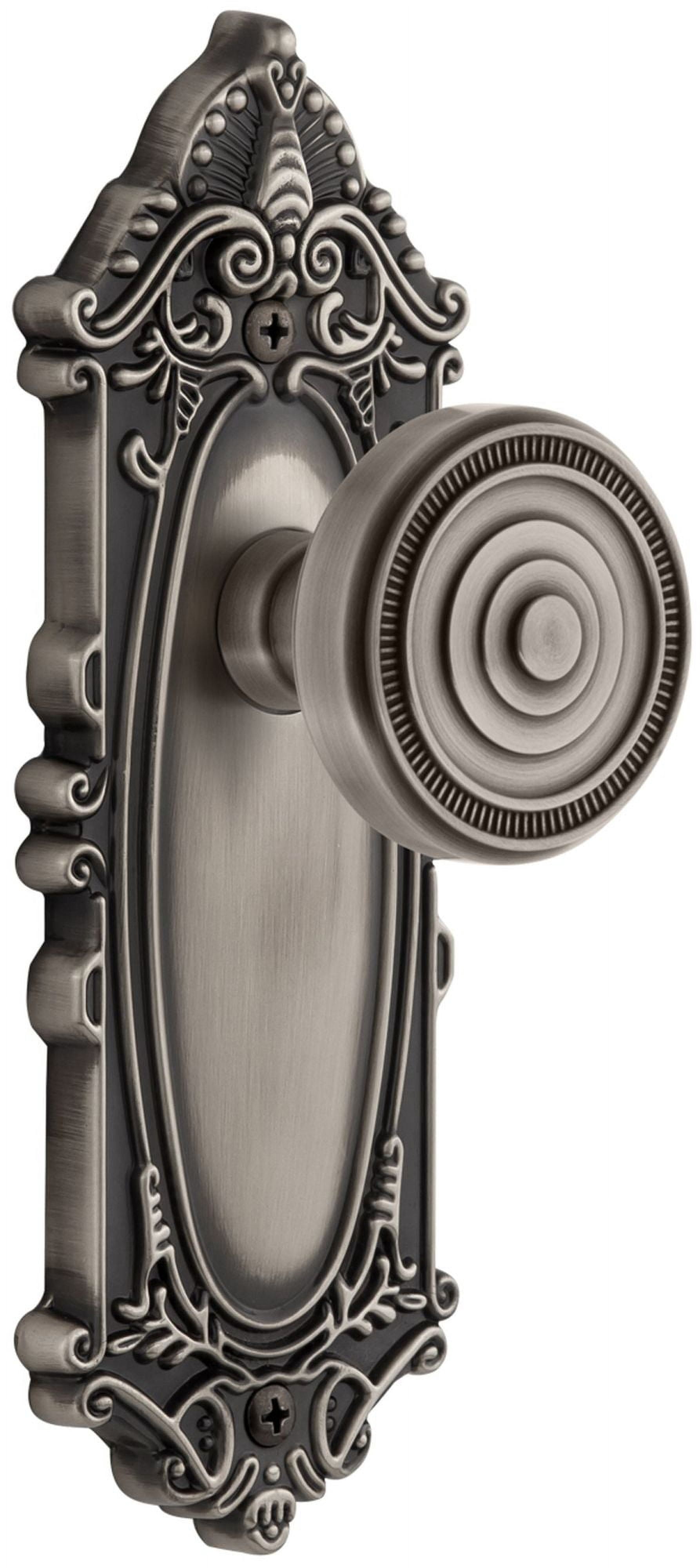 Grandeur 808076 Grande Victorian Solid Brass Rose Dummy Knob Set - Grey