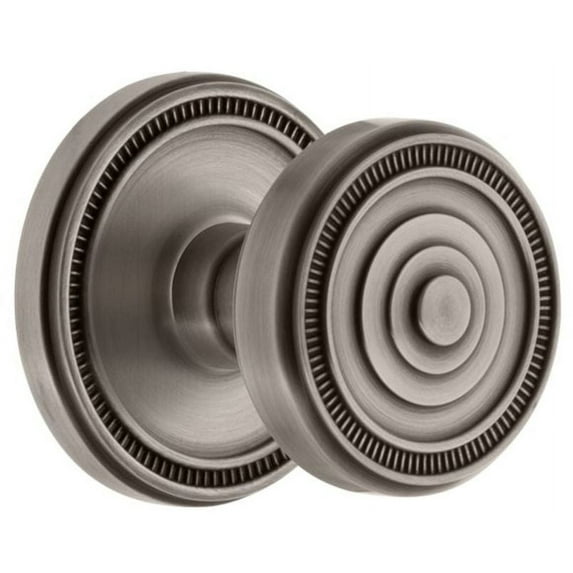 Grandeur Solsol_Psg_238 Soleil Solid Brass Passage Door Knob Set - Grey