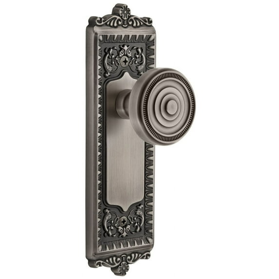 Grandeur Winsol_Dd_Na Windsor Solid Brass Rose Dummy Door Knob Set - Grey
