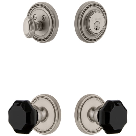 Grandeur Sollyo_Sp_Eset_234 Soleil Solid Brass Rose Single Cylinder Keyed Entry Deadbolt