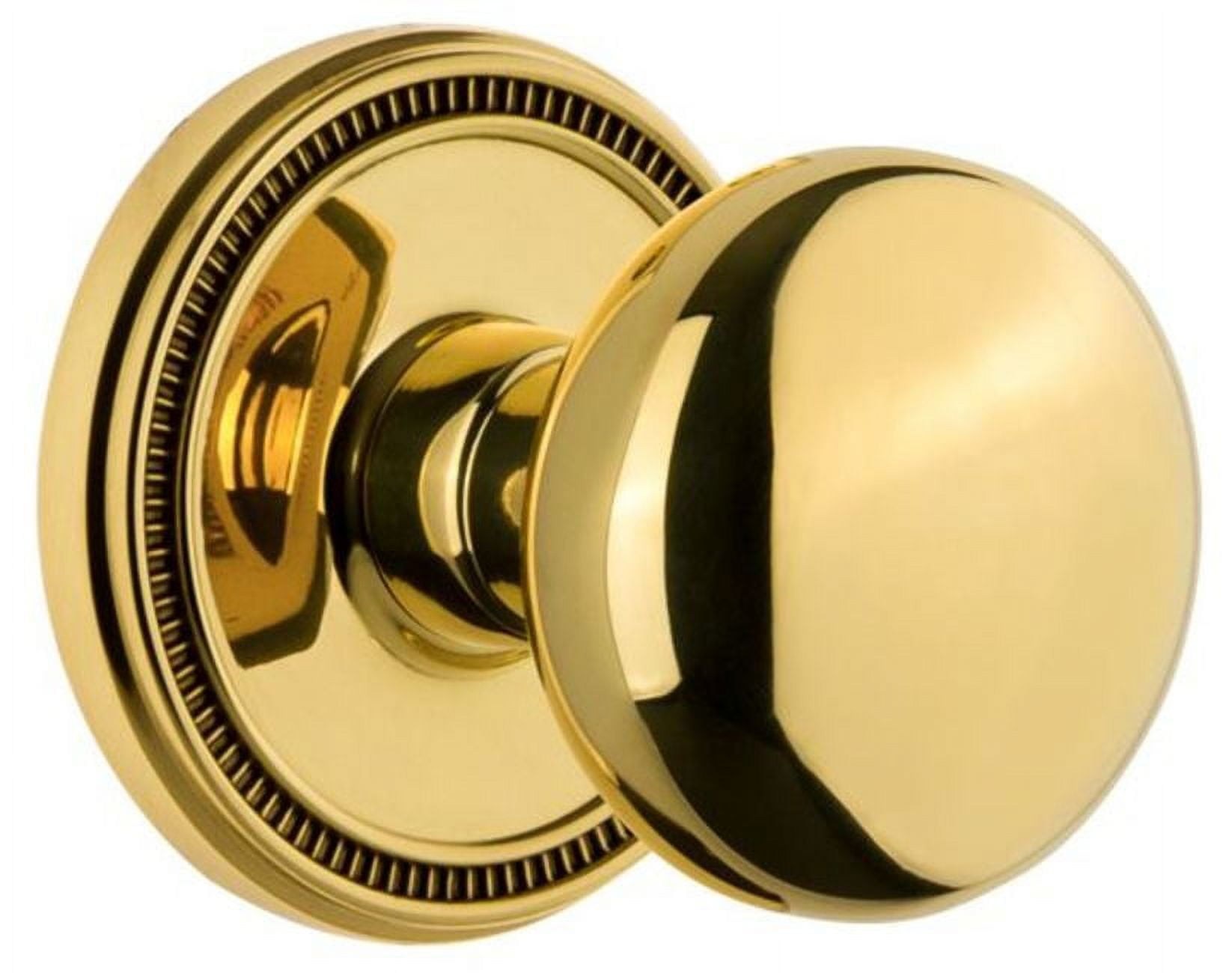 Grandeur 809354 Soleil Solid Brass Single Dummy Door Knob - Brass