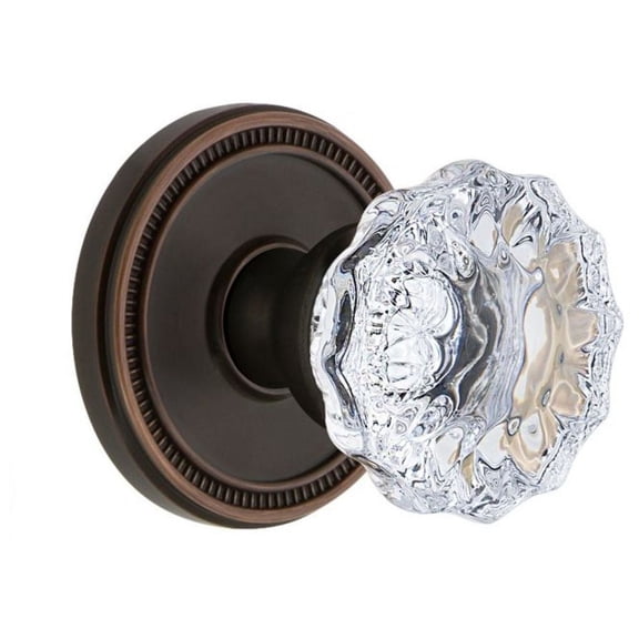 Grandeur Fontainebleau Crystal Door Knob with Soleil Rosette