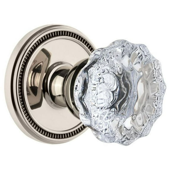 Grandeur Solfon_Psg_238 Vintage Antique Crystal Passage Door Knob Set - Nickel