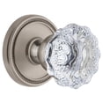 thumbnail image 1 of grandeur 809139 soleil rosette passage with fontainebleau crystal knob in satin nickel, 2.375, 1 of 7
