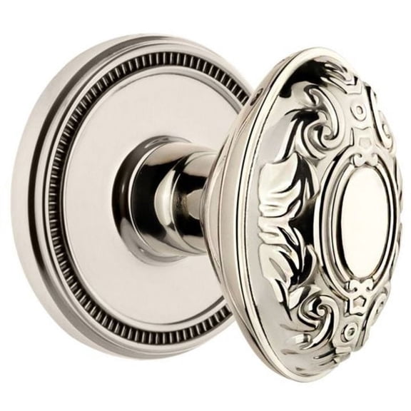 Grandeur 820784 Soleil Solid Brass Privacy Door Knob Set - Nickel