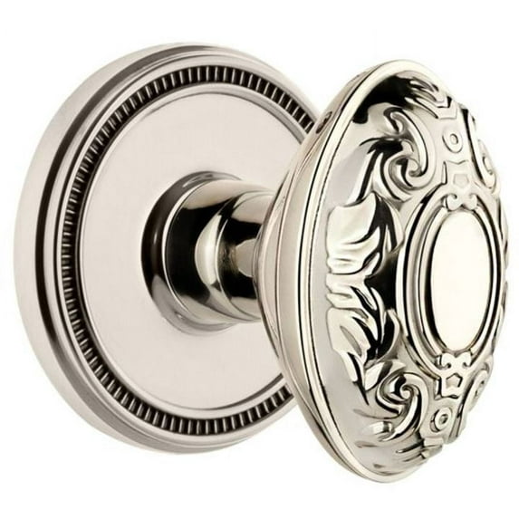 Grandeur Solgvc_Prv_238 Soleil Solid Brass Privacy Door Knob Set - Nickel