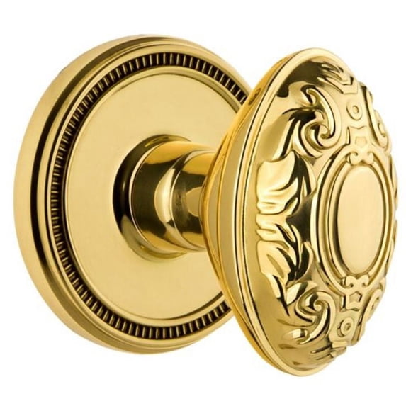 Grandeur 809110 Soleil Solid Brass Passage Door Knob Set - Brass