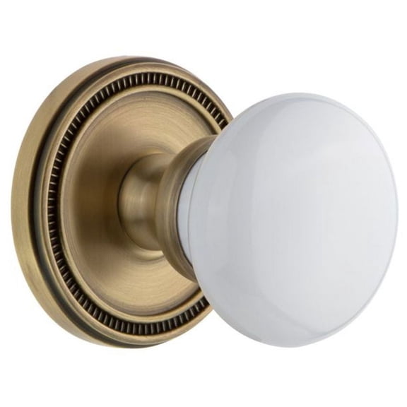Grandeur Solhyd_Prv_238 Soleil Solid Brass Privacy Door Knob Set - Brass