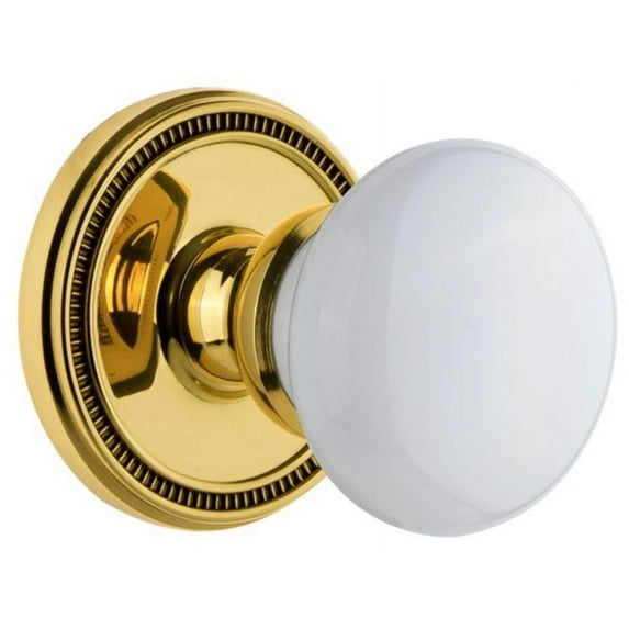 Grandeur Solhyd_Psg_234 Soleil Solid Brass Passage Door Knob Set - Brass