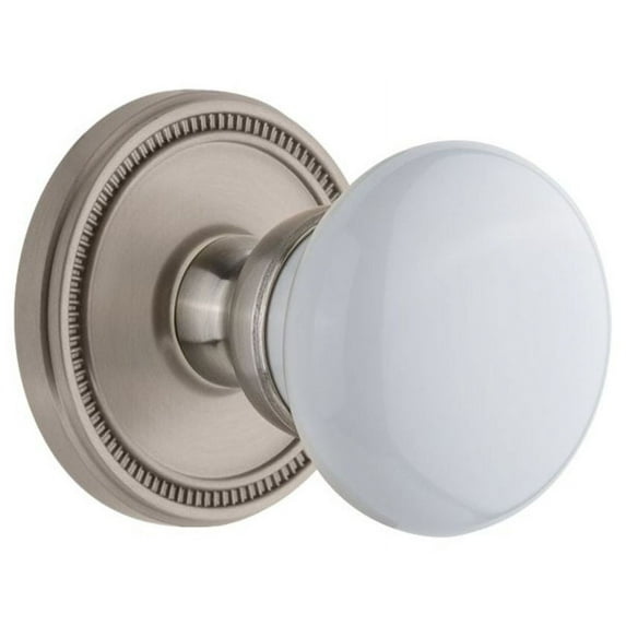 Grandeur Solhyd_Psg_238 Soleil Solid Brass Passage Door Knob Set - Nickel