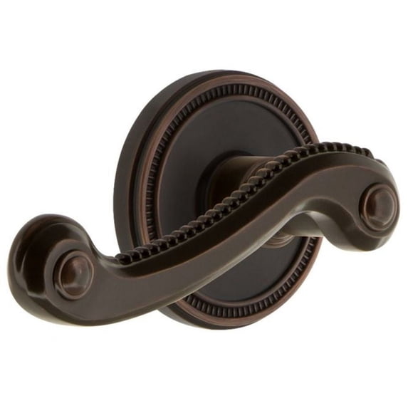 Grandeur 820937 Soleil Solid Brass Left Handed Privacy Door Lever Set - Bronze