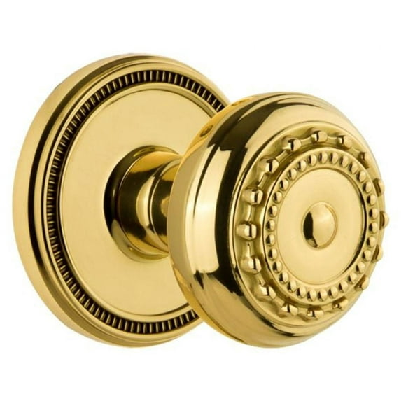 Grandeur Solpar_Psg_234 Soleil Solid Brass Passage Door Knob Set - Brass