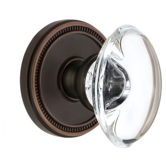 Grandeur 820826 Soleil Solid Brass Rose Privacy Door Knob Set - Bronze