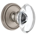 thumbnail image 1 of Grandeur 820831 Soleil Solid Brass Rose Privacy Door Knob Set - Nickel, 1 of 6