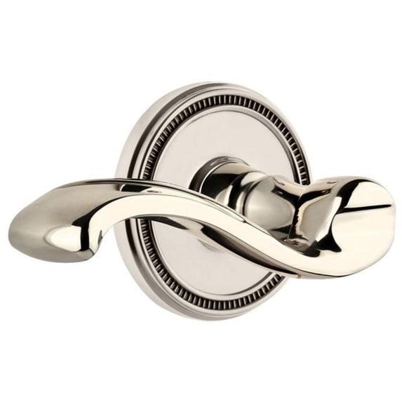 Grandeur 814617 Soleil Solid Brass Left Handed Privacy Door Lever Set - Nickel