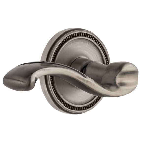 Grandeur 813476 Soleil Solid Brass Right Handed Passage Door Lever Set - Grey