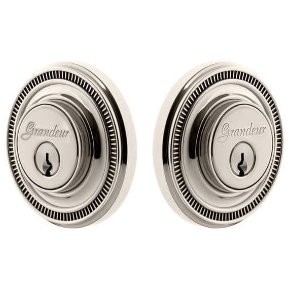 Grandeur Solsol_Dblcyl_234 Soleil Solid Brass Double Cylinder Deadbolt - Nickel