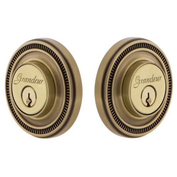 Grandeur 826014 Soleil Solid Brass Double Cylinder Deadbolt - Brass