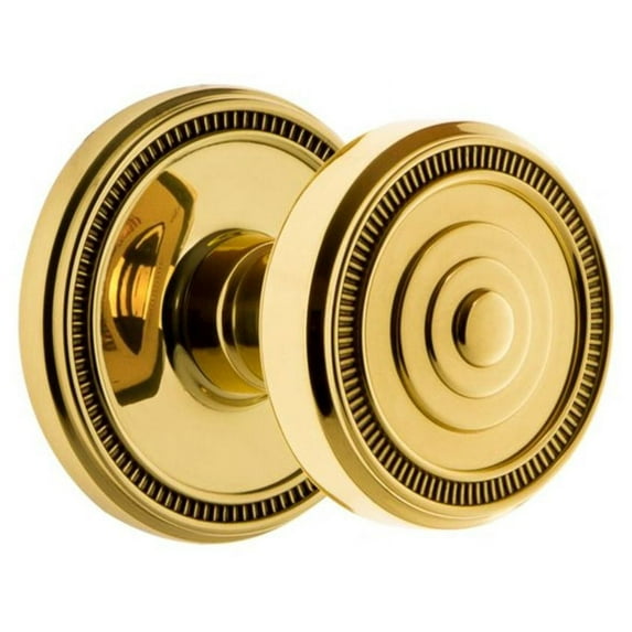 Grandeur Solsol_Sd_Na Soleil Solid Brass Single Dummy Door Knob - Brass