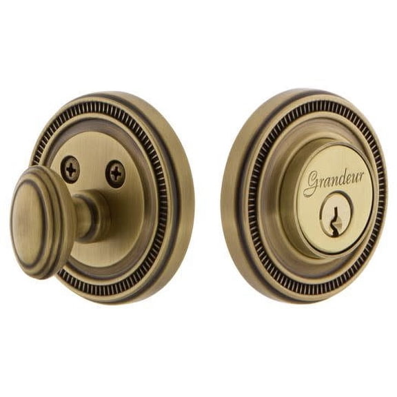 Grandeur Solsol_Sglcyl_234 Soleil Solid Brass Single Cylinder Deadbolt - Brass