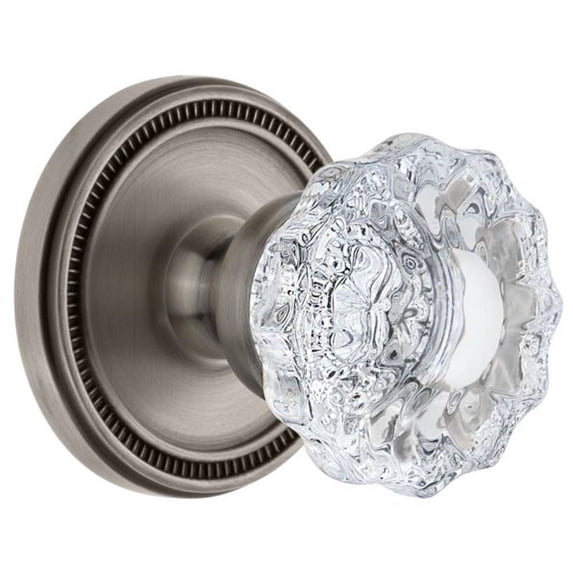 Grandeur 809594 Soleil Solid Brass Dummy Door Knob Set - Grey