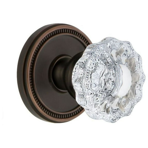 Grandeur Solver_Prv_234 Soleil Solid Brass Rose Privacy Door Knob Set - Bronze