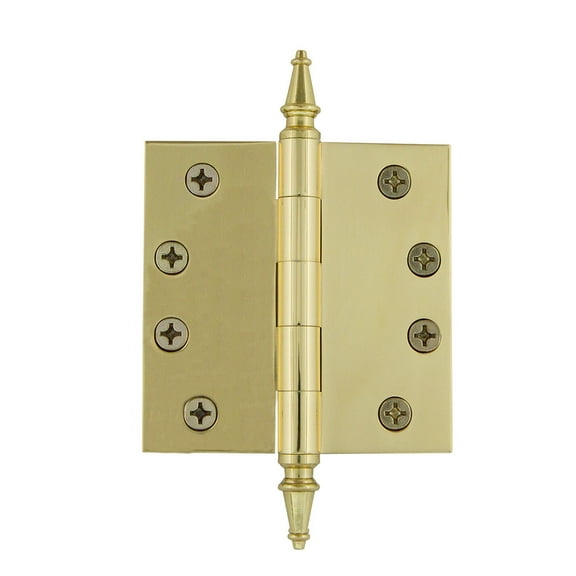 Grandeur Stehng-Sq-Ar-Hd-4 4 X 4" Plain Bearing Square Corner Mortise Door Hinge - Brass