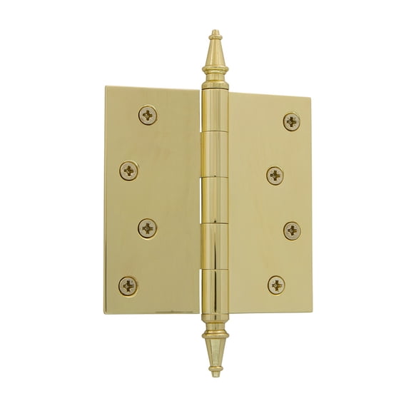 Grandeur Stehng-Sq-St-Res-4 4 X 4" Plain Bearing Square Corner Mortise Door Hinge - Brass