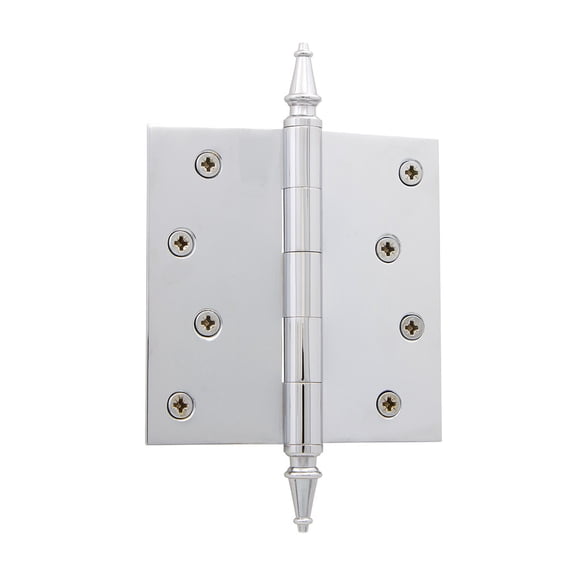 Grandeur Stehng-Sq-St-Res-4 4 X 4" Plain Bearing Square Corner Mortise Door Hinge - Chrome