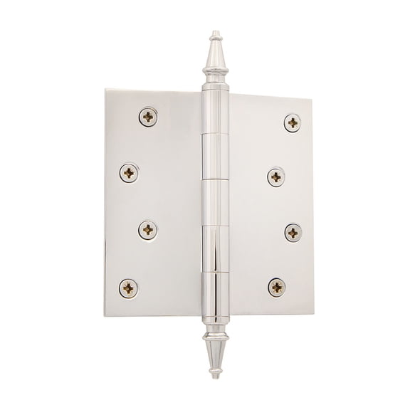 Grandeur Stehng-Sq-St-Res-4 4 X 4" Plain Bearing Square Corner Mortise Door Hinge - Nickel