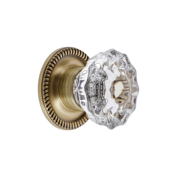 Grandeur Vers-Crys-Knob-Newp Versailles 1-3/8" Luxury Restoration Solid Brass Cabinet Knob