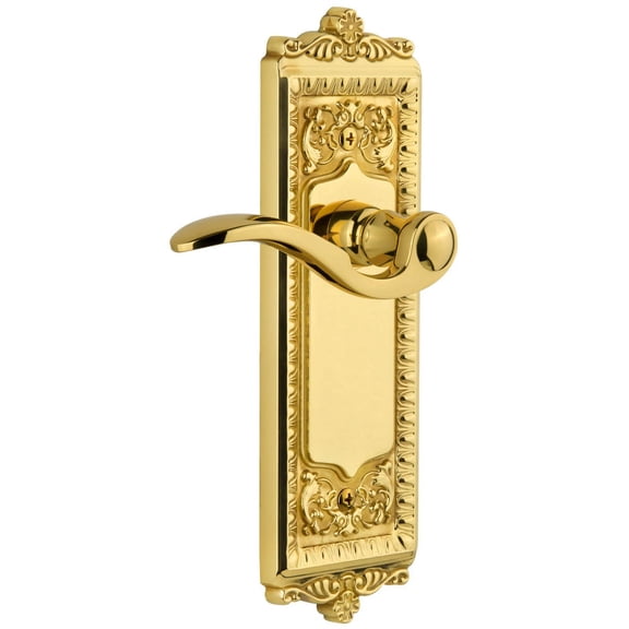 Grandeur 822855 Windsor Solid Brass Rose Left Handed Single Dummy Door Lever - Brass