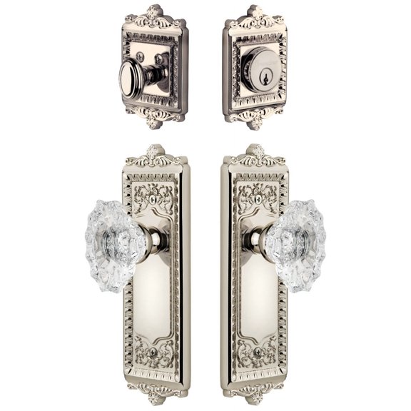 Grandeur Winbia_Sp_Eset_238 Windsor Solid Brass Single Cylinder Keyed Entry Knobset And