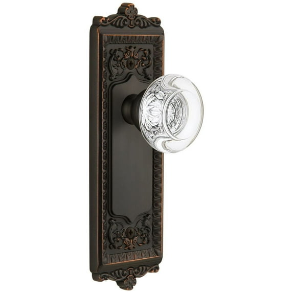 Grandeur Winbor_Psg_234 Windsor Solid Brass Rose Passage Door Knob Set - Bronze