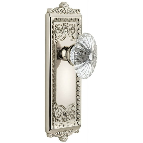 Grandeur Winbur_Dd_Na Windsor Solid Brass Rose Dummy Door Knob Set - Nickel