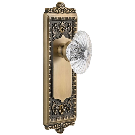 Grandeur 810330 Windsor Solid Brass Rose Privacy Door Knob Set - Brass