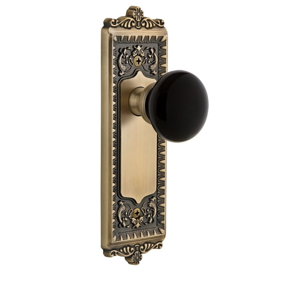 Grandeur 853079 Windsor Solid Brass Rose Privacy Door Knob Set - Brass