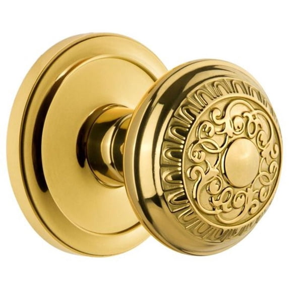 Grandeur 820396 Circulaire Solid Brass Rose Privacy Door Knob Set - Brass