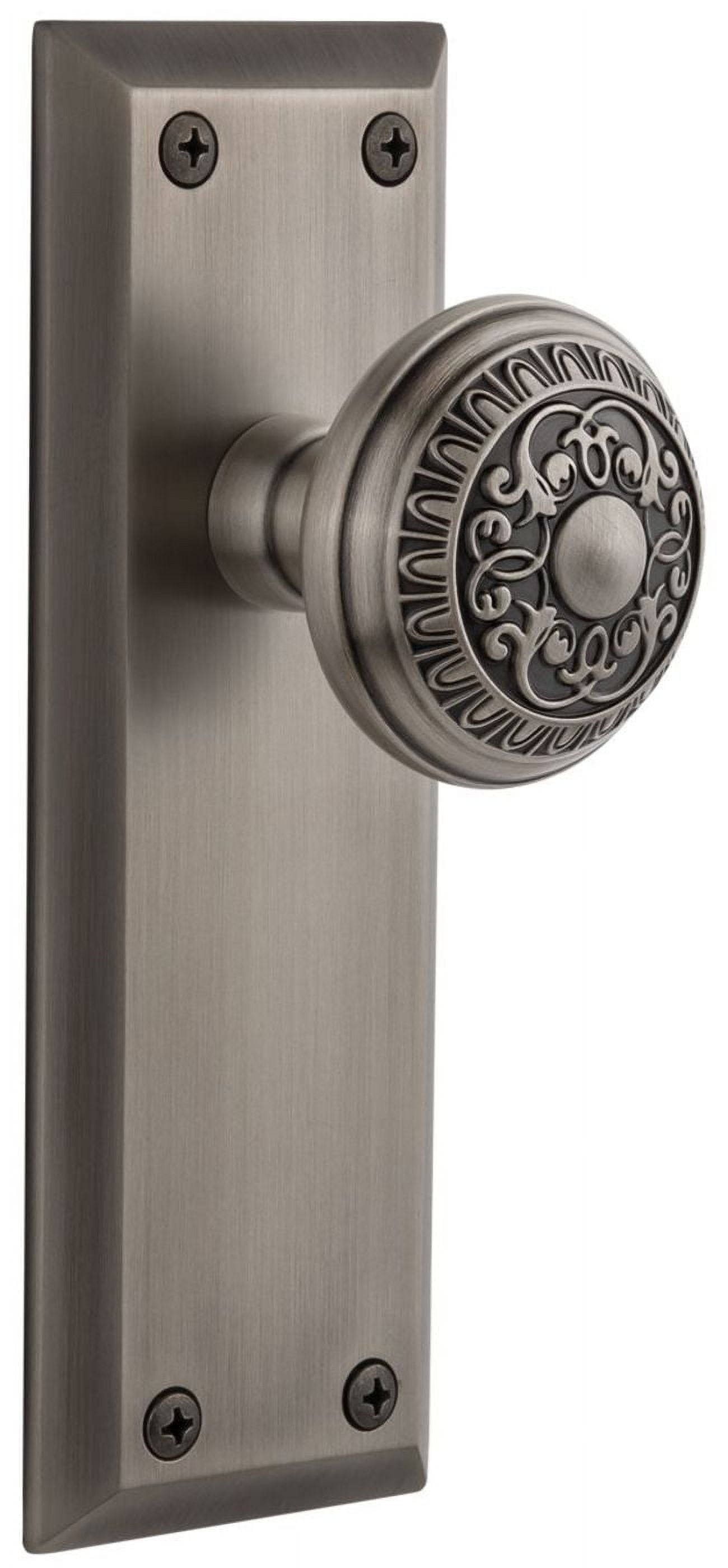 Grandeur 801249 Fifth Avenue Solid Brass Rose Single Dummy Door - Grey