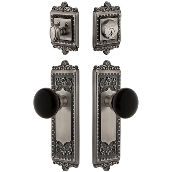 Grandeur Wincov_Sp_Eset_234 Windsor Solid Brass Rose Single Cylinder Keyed Entry Deadbolt
