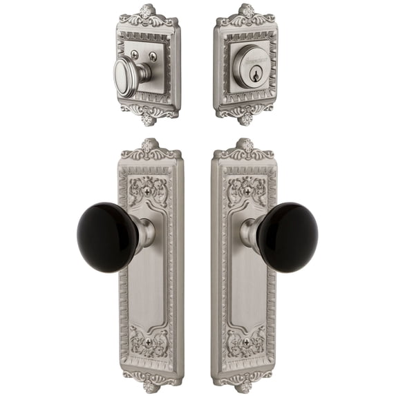 Grandeur 853558 Windsor Solid Brass Rose Single Cylinder Keyed Entry Deadbolt And Knobset
