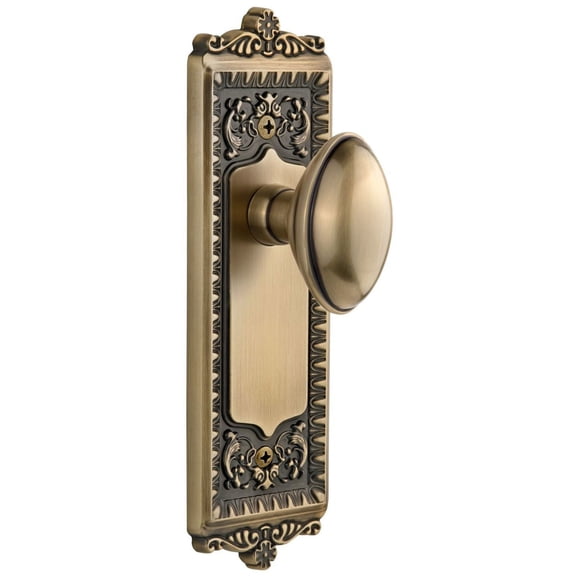 Grandeur 821416 Windsor Solid Brass Rose Privacy Door Knob Set - Brass