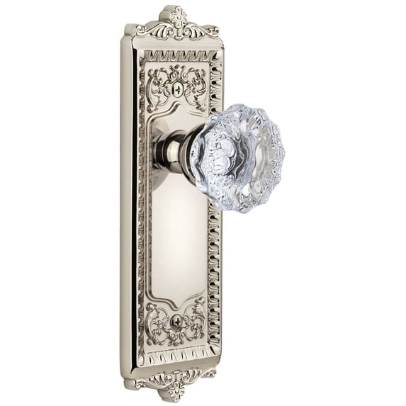 Grandeur 813664 Windsor Solid Brass Rose Passage Door Knob Set - Nickel