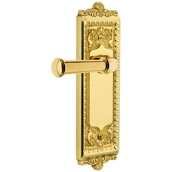 Grandeur 807780 Windsor Solid Brass Rose Right Handed Privacy Door Lever Set - Brass