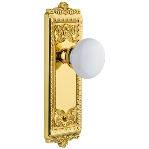 Grandeur Winhyd_Dd_Na Windsor Solid Brass Rose Dummy Door Knob Set - Brass