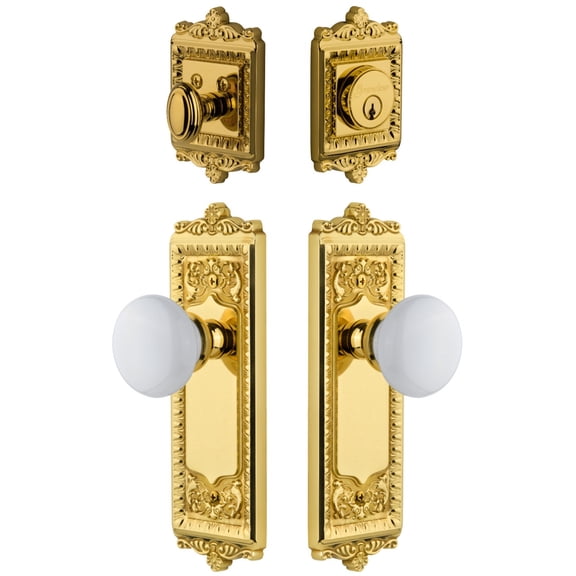 Grandeur 818878 Windsor Solid Brass Single Cylinder Keyed Entry Knobset And Deadbolt Combo