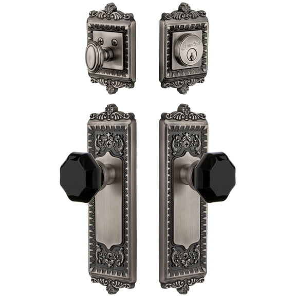 Grandeur Winlyo_Sp_Eset_234 Windsor Solid Brass Rose Single Cylinder Keyed Entry Deadbolt