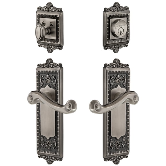 Grandeur Winnew_Sp_Eset_234 Windsor Solid Brass Right Handed Single Cylinder Keyed Entry