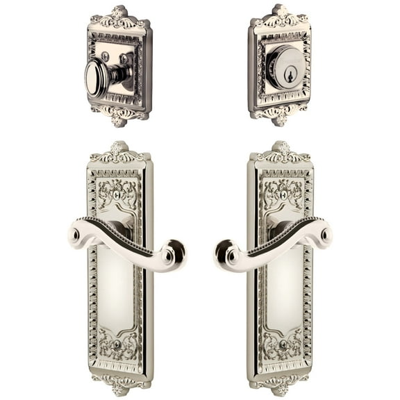 Grandeur Winnew_Sp_Eset_238 Windsor Solid Brass Right Handed Single Cylinder Keyed Entry